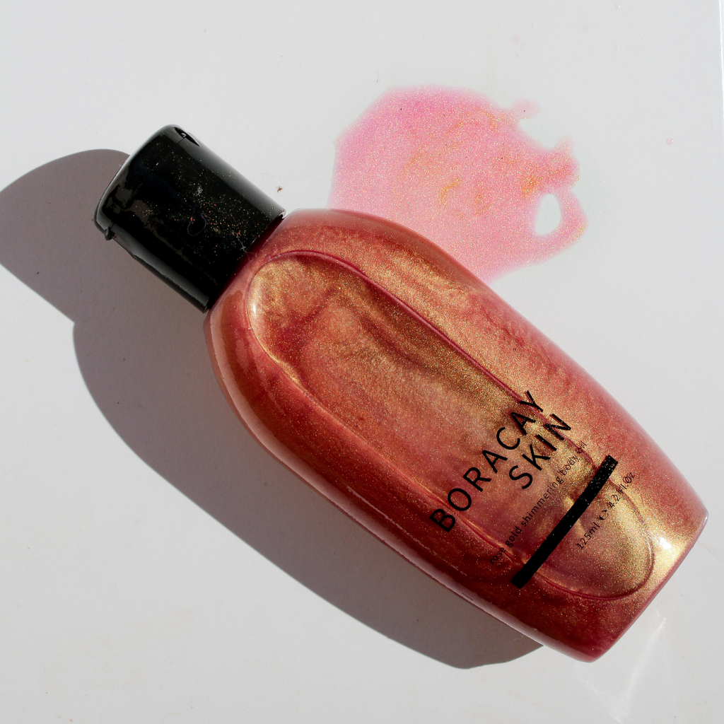 rose gold shimmering body oil