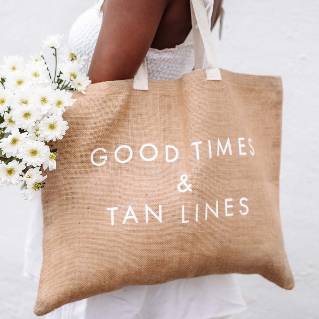 jute beach tote bag